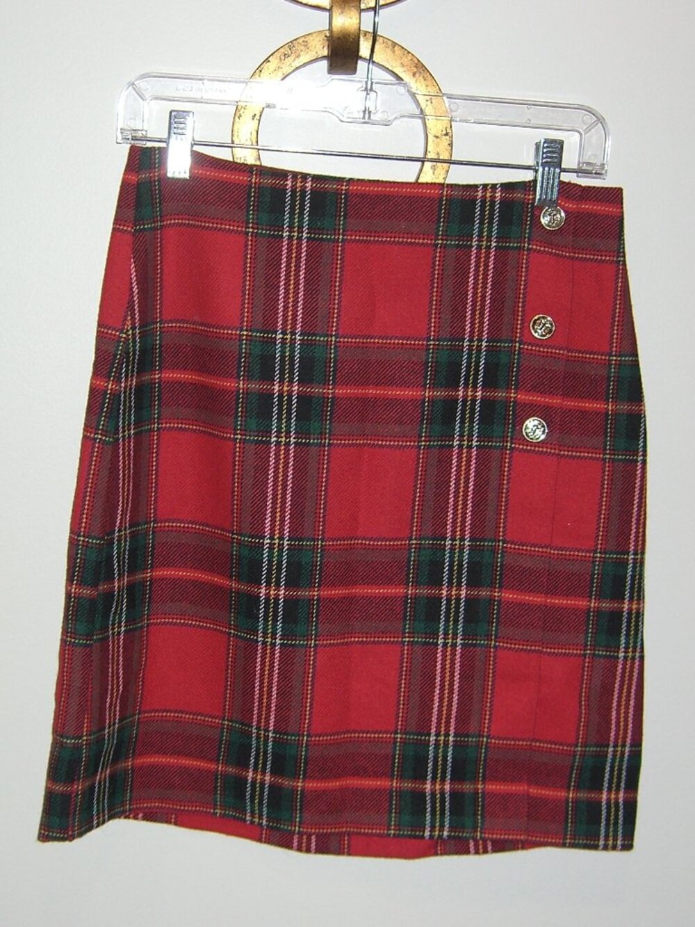 NWT TALBOTS RED TARTAN PLAID SKIRT 2P